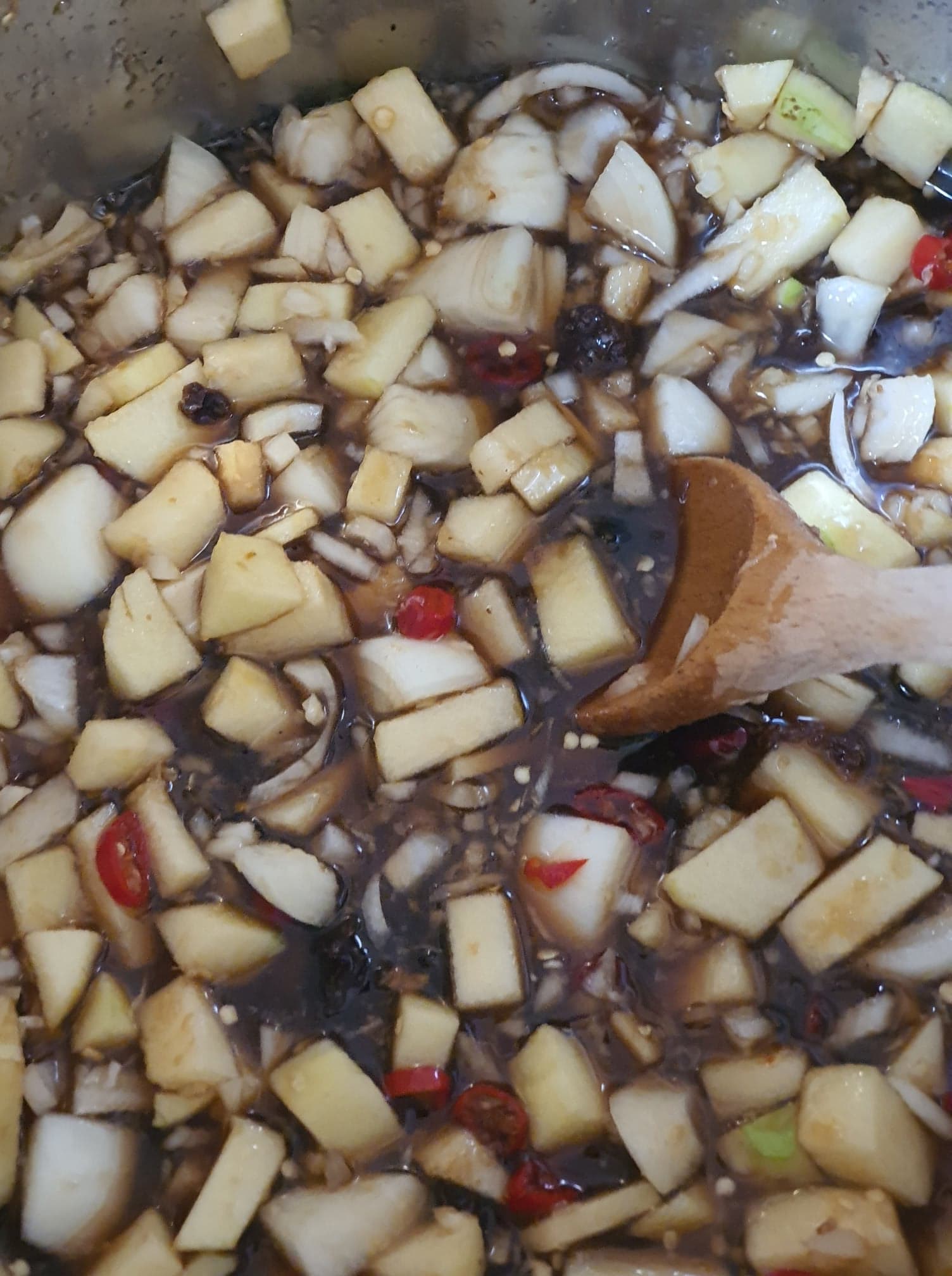 Chutney beginning to cook